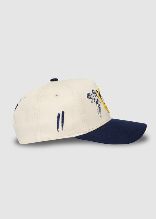 LA Galaxy Crest A-Frame Snapback // Natural & Navy