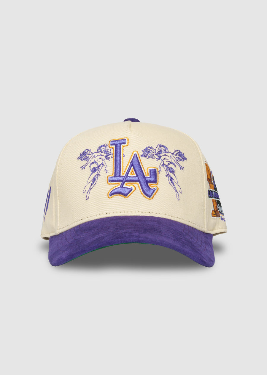 Dynasty City of Angels A-Frame Snapback // Natural & Purple