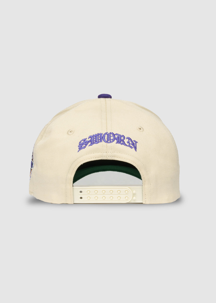 Dynasty City of Angels A-Frame Snapback // Natural & Purple