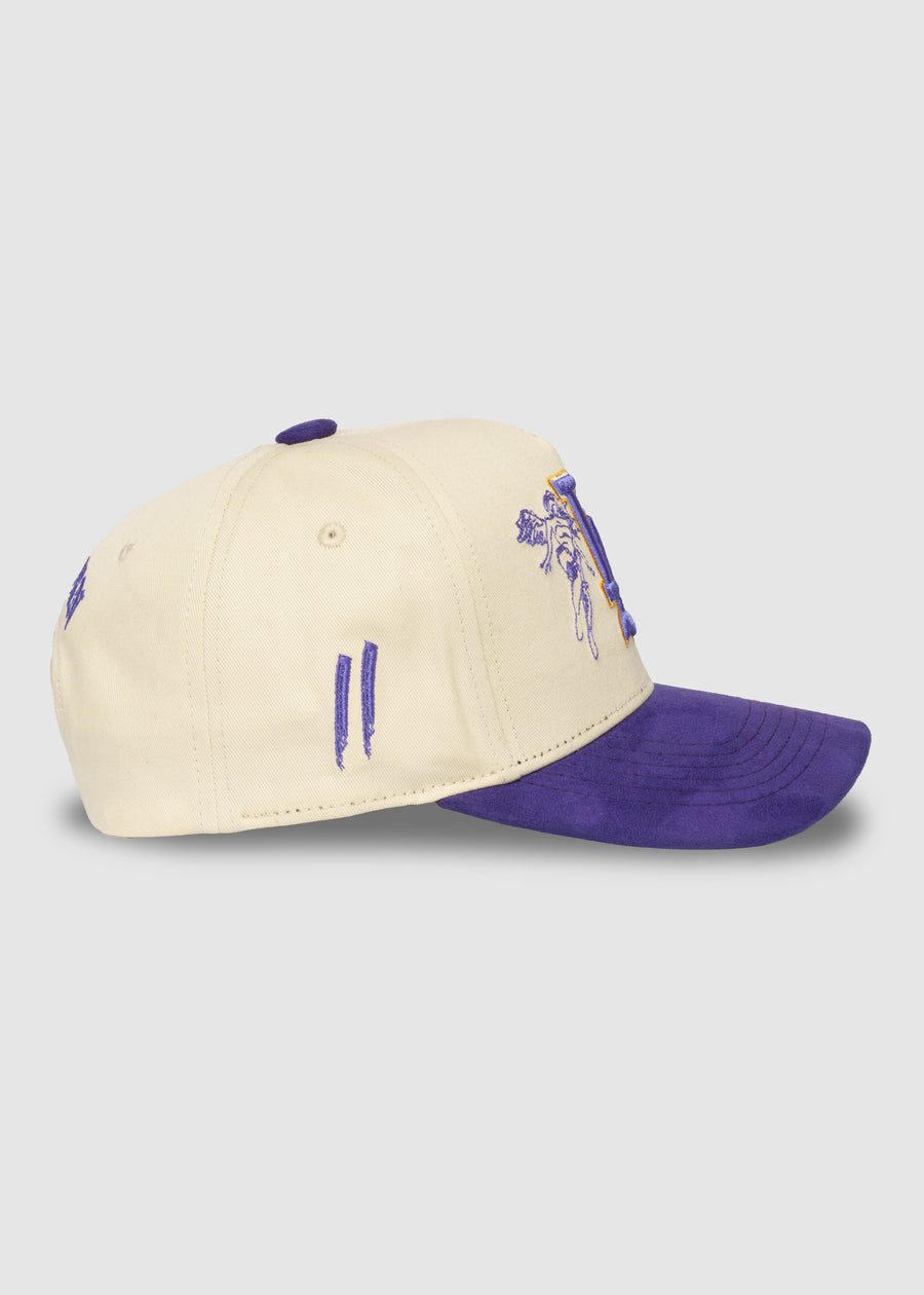 Dynasty City of Angels A-Frame Snapback // Natural & Purple