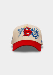 E.S Halo A-Frame Snapback // Natural & Red